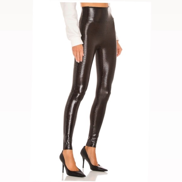 NWT SPANX Faux Leather Croc Leggings - S - Picture 2 of 9